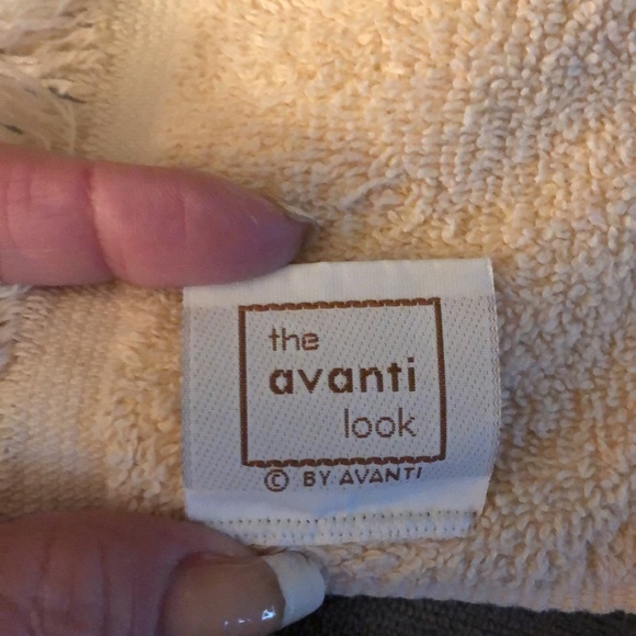 Vintage fringe hand towel and wash cloth. Twist ball fringe. Cotton terry - Picture 3 of 5